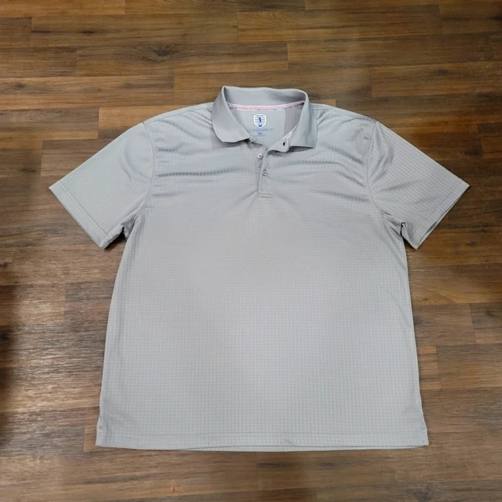 Golf America Polo Shirt Gray Short Sleeve Moisture Wicking Mens XL